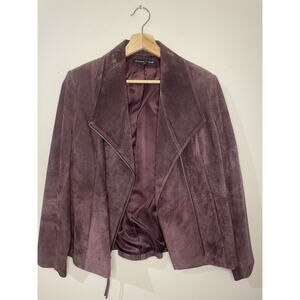 Women’s Suede Jacket Maroon Size Medium Burgundy